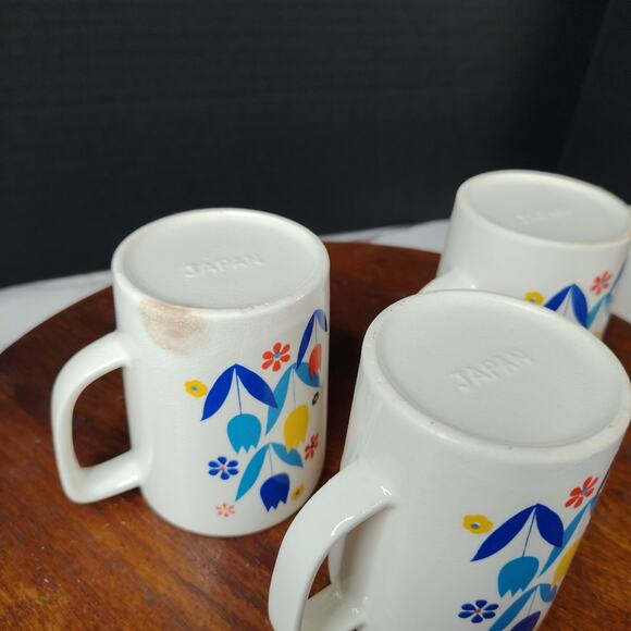 Vintage Retro Tulips Electric Teapot Set Cups Sugar Creamer SOLD AS IS - Picture 6 of 16